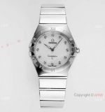 Swiss Copy Omega Constellation Silver Steel Watch 28mm Women
